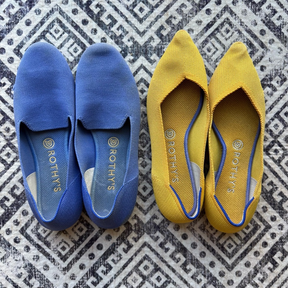 Rothy's Women's Blue and Yellow Flats FAIR